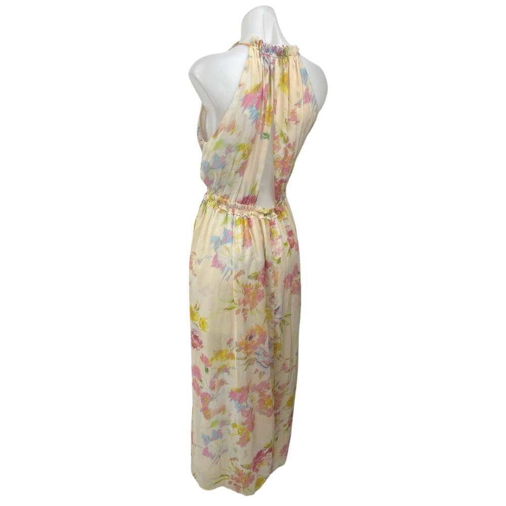 Zara Multicolor Floral Chiffon Sleeveless Cami Camisole Maxi A-line Tank Dress L - Picture 4 of 10